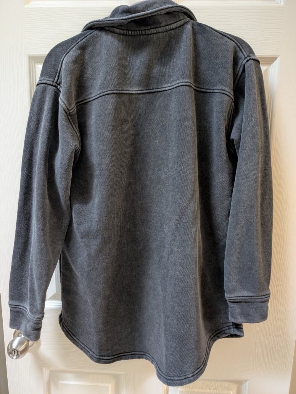 Washed Gray Sweater Jacket - Picture 3 of 3